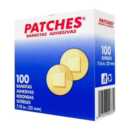 Curitas Redondos estériles de 7/8s - caja con 100 piezas - Patches