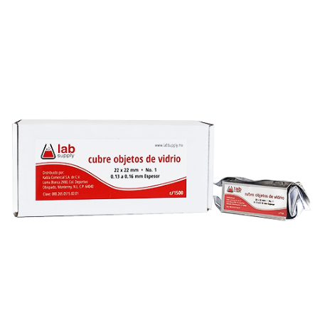 Cubreobjetos de vidrio 22 x 22 mm con espesor de 0.13 a 0.17 mm - Caja con 150 piezas - Kabla