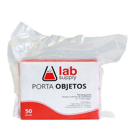 Portaobjetos de vidrio 25 x 75 mm con bordes rectos a 90 grados y espesor de 0.8-1.1 mm - Caja con 50 piezas - Kabla