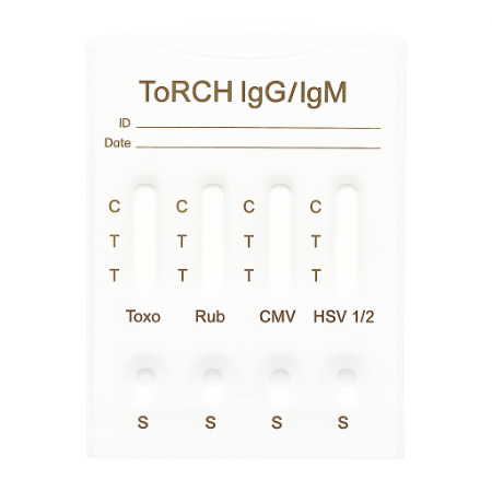 Prueba para detección de anticuerpos (IgG e IgM) de ToRCH en cassette - Caja con 25 piezas - Certum