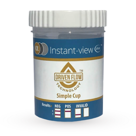 Frasco Instant-View Cup de 6 parámetros (AMP/BAR/BZD/COC/MET/THC) - Caja con 25 pruebas