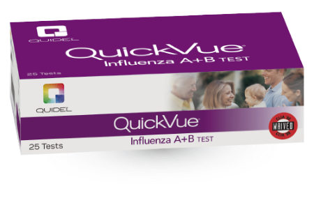 Prueba QuickVue para detección de Influenza (A+B) en Tira - caja con 25 pruebas - Quidel