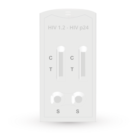 Prueba para detección de anticuerpos de VIH (1, 2) y antígeno (p24) de cuarta generación en cassette - Caja con 25 piezas - Certum