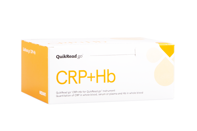 Prueba para la determinación cuantitativa de CRP+HB (proteína C reactiva, hemoglobina) QuikRead Go- Caja con 50 pruebas - Aidian