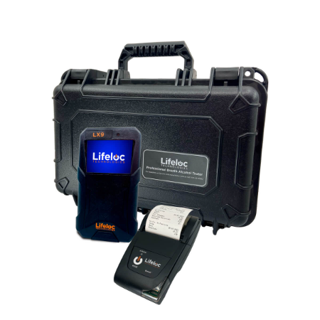 Lifeloc - Alcoholímetro LX9 BT Kit, con batería recargable e Impresora BT