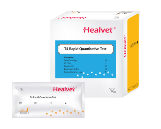 Prueba Rápida Cuantitativa de T4 (Tiroxina total) - Caja con 10 pruebas - Healvet