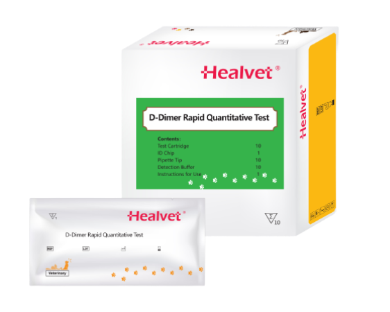 Prueba Rápida Cuantitativa de Dímero-D Canino / Felino - Caja con 10 pruebas - Healvet