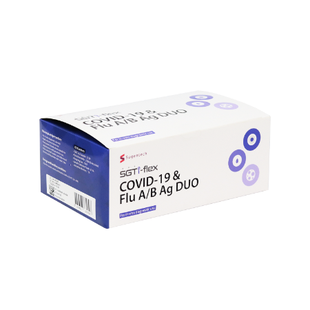 Prueba Rápida de Antígeno Duo para Detección de Covid-19 + Influenza A+B - caja con 25 - SGTI -FLEX