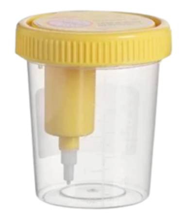 Vaso de recolección de orina TransferTop con dispositivo de transferencia integrado,120ml estéril, envuelto individualmente- Caja con 300 piezas -Kabla