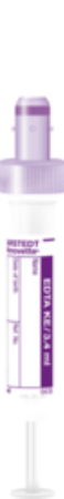 EDTA K3, 3,4 ml, cierre violeta, 65 x 13 mm, con etiqueta de papel 1 Corrugado con 10 cajas de 50 pz c/u
