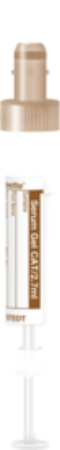 Gel de suero, 2,7 ml, cierre marrón, 75 x 13 mm, con etiqueta de papel 1 Corrugado con 10 cajas de 50 pz c/u