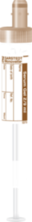 Gel de suero, 9 ml, cierre marrón, 92 x 16 mm, con etiqueta de papel 1 Corrugado con 10 cajas de 50 pz c/u