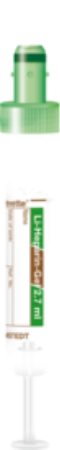 Heparina de litio gel, 2,7 ml, cierre verde, 75 x 13 mm, con etiqueta de papel 1 Corrugado con 10 cajas de 50 pz c/u