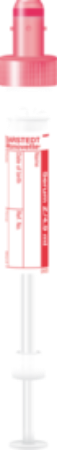 Suero, 4,9 ml, cierre rojo, 90 x 13 mm, con etiqueta de papel 1 Corrugado con 10 cajas de 50 pz c/u