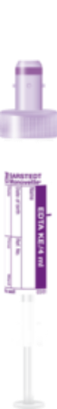 EDTA K3, 4 ml, cierre violeta, 75 x 15 mm, con etiqueta de papel 1 Corrugado con 10 cajas de 50 pz c/u