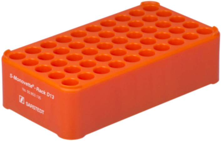 Gradilla Rack D13, 50 orificios, PP, NJ Caja con 16 pz Individuales