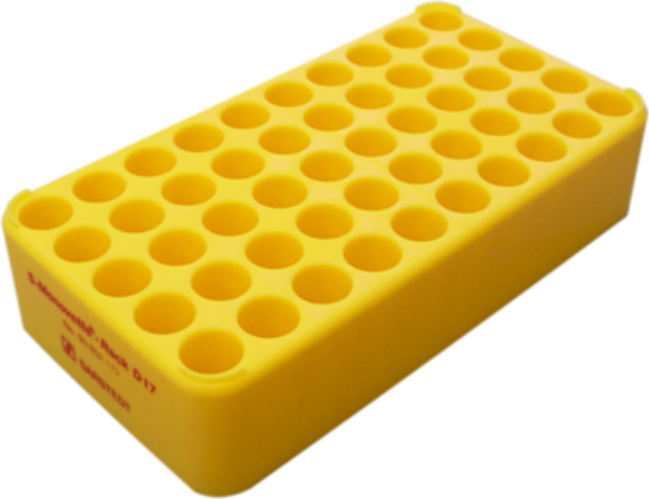 Gradilla Rack D17, 50 orificios, PP, AM Caja con 20 pz Individuales