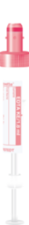 EDTA K3 Potasio, 1,8 ml, cierre rojo, 65 x 13 mm, con etiqueta de papel 1 Corrugado con 10 cajas de 50 pz c/u