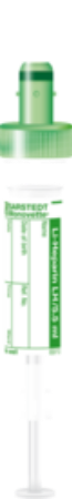Heparina de litio gel, 2,6 ml, cierre verde, 65 x 13 mm, con etiqueta de papel 1 Corrugado con 10 cajas de 50 pz c/u