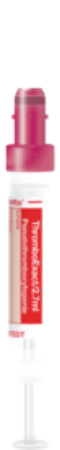 ThromboExact, 2,7 ml, cierre rojo oscuro, 66 x 11 mm, con etiqueta de papel 1 Corrugado con 10 cajas de 50 pz c/u
