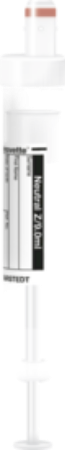 neutra, 9 ml, cierre blanco, 92 x 16 mm, con etiqueta de papel 1 Corrugado con 10 cajas de 50 pz c/u
