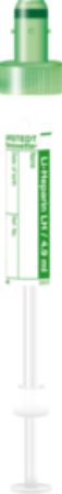 Heparina de litio, 4,9 ml, cierre verde, 90 x 13 mm, con etiqueta de papel 1 Corrugado con 10 cajas de 50 pz c/u