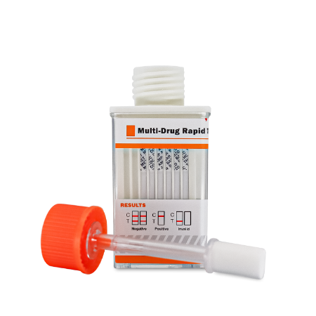 Prueba de droga en saliva 16 Parámetros en vaso (MET/COC/OPI/THC/PCP/MTD/MDMA/BZO/OXY/COT/K2/BAR/BUP/TML/FLY/LSD) - Caja con 20 pruebas - Certum