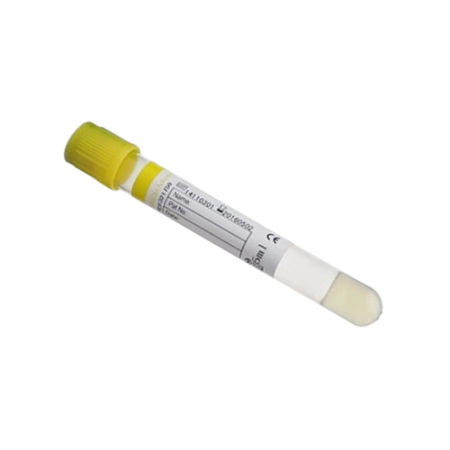 Tubo oro al vacío tipo vacutainer con gel y activador de coágulo 13×100 mm 6 ml, plástico PET - Gradilla con 100 piezas