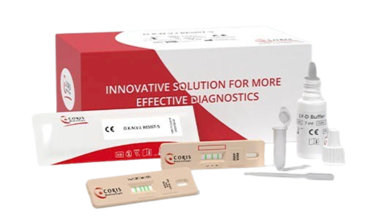 Prueba de diagnóstico rápido in vitro Resist-3 en Cassette para la detección de carbapenemasas tipo OXA-48, KPC y NDM en cultivo bacteriano- Kit con 20 pruebas
