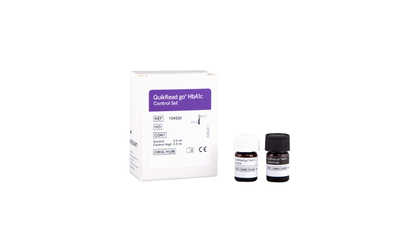 Kit de controles para pruebas de cuantificación de HbA1c (Hemoglobina glucosilada) en sangre total QuikRead Go 2x0.5 mL- Aidian