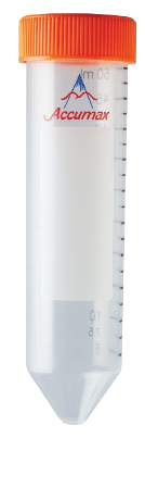 Tubo de centrífuga de 50 ml con tapa plana, estéril - Corrugado con 20 gradillas de 25 tubos cada una - Accumax