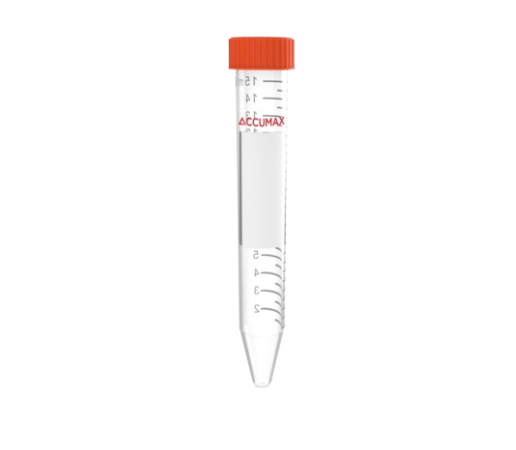 Tubo de centrífuga de 15 ml con tapa plana, estéril - Corrugado con 20 gradillas de 25 tubos cada una - Accumax