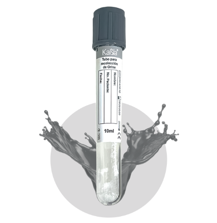Tubo recolector de orina 10ml con conservador (Ácido Bórico) , plástico 16x100mm - Corrugado de 12 Gradillas con 100 piezas - Kabla