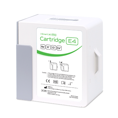 Cartucho E4 (Na+, Ka+, Cl+, Ca2+) para Analizador de Electrolitos i-Smart 30 PRO - 1 cartucho para 50 pruebas - i-Sens