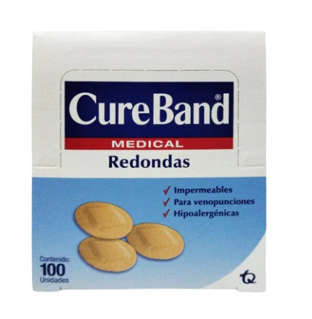 Curitas adhesivas redondas - Caja con 100 piezas - CureBand